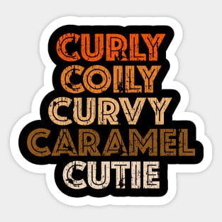 Curly Coily Curvy Caramel Natural Hair Sticker